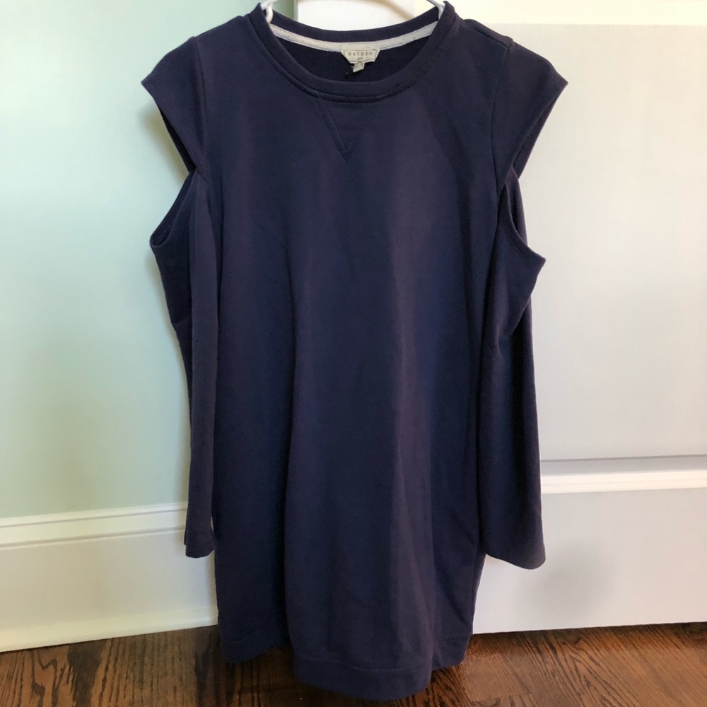Navy blue off the shoulder dress!